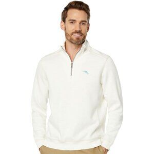 Tommy Bahama Tobago Bay 1/2 Zip Pullover Sweatshirt Men's Cream Size XL